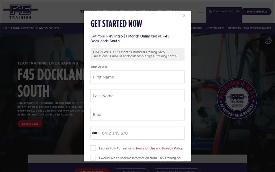 F45 Docklands South website