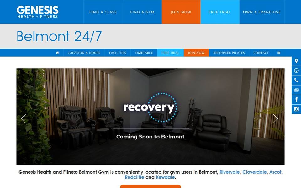 Genesis Health + Fitness Belmont - WA website