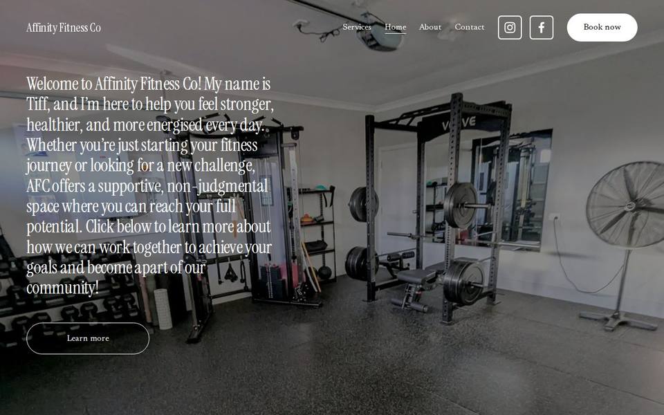 Affinity Fitness Co website