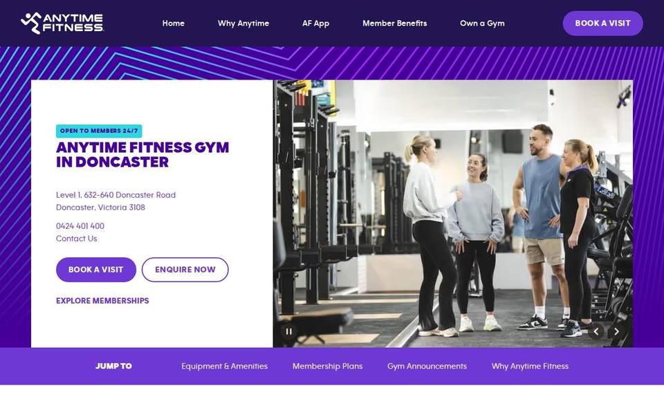 Anytime Fitness Doncaster website