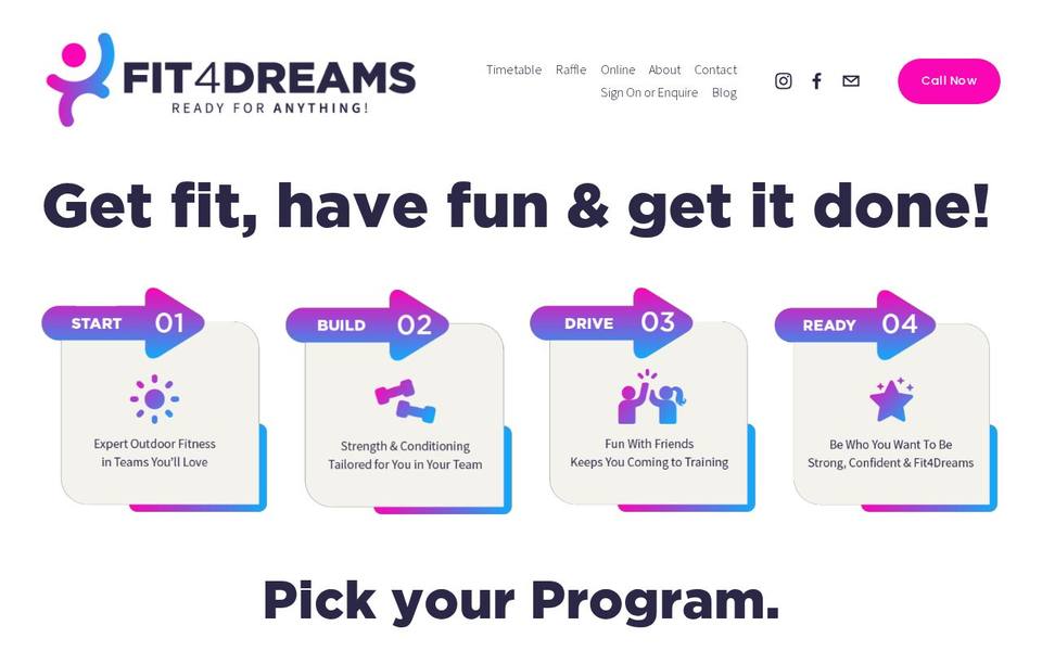 Fit4Dreams website