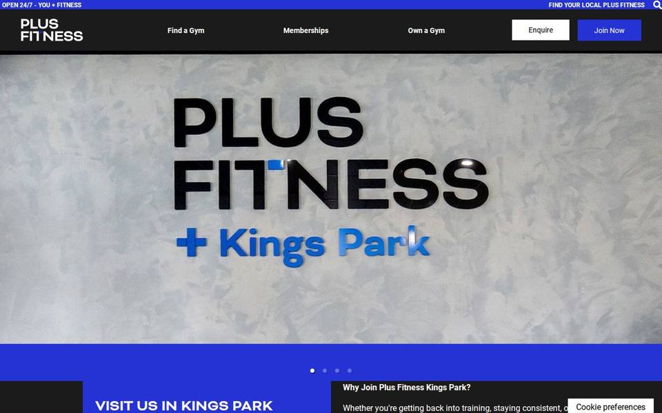 Plus Fitness Kings Park website