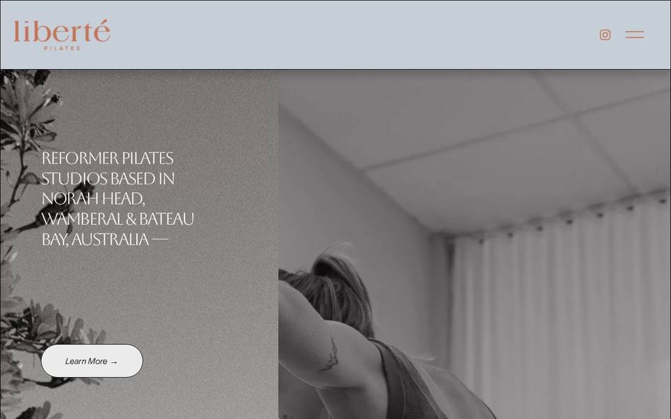 Liberte Pilates Norah Head website