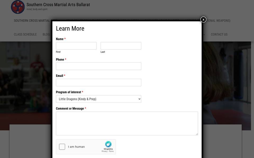 Southern Cross Martial Arts website