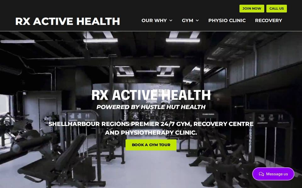 Hustle Hut Health website