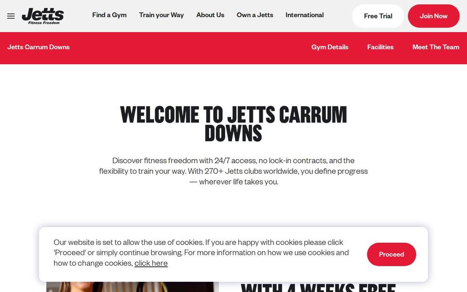 Jetts Carrum Downs website