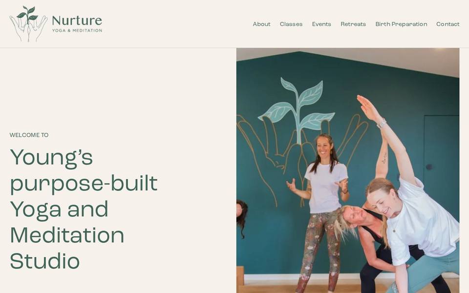 Nurture Yoga & Meditation website