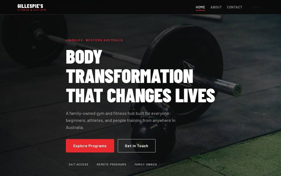 Gillespies Fitness website