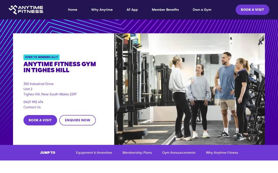 Anytime Fitness Tighes Hill website