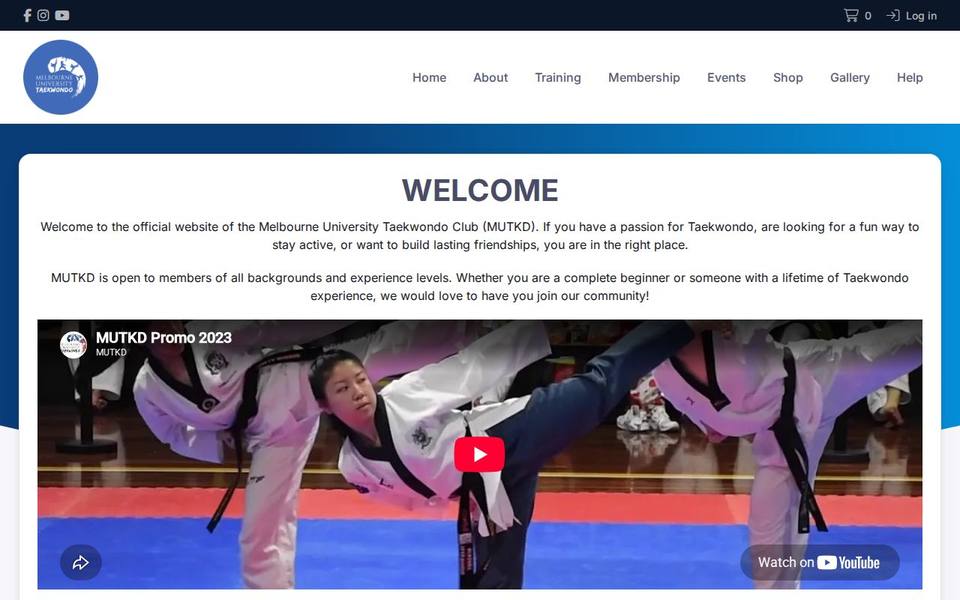 Melbourne University Aikido Club website