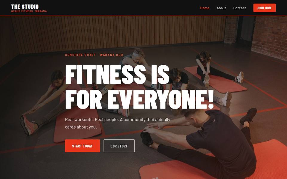 The Studio Health & Fitness Community website