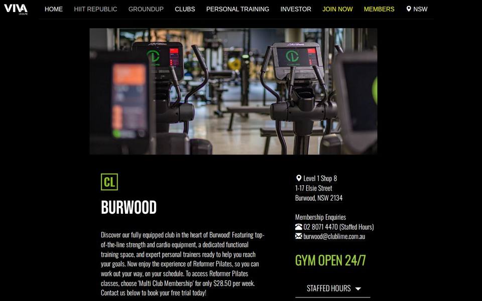 Club Lime Burwood website