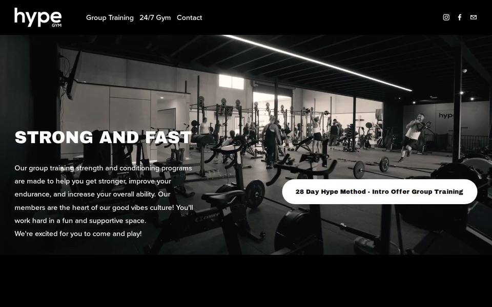 Hype Gym website