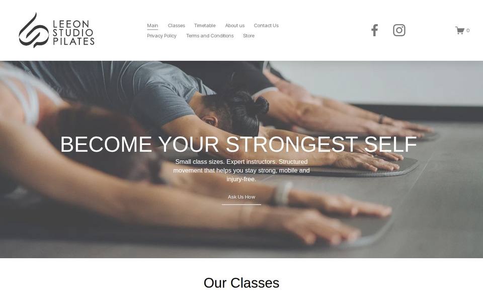 Leeon Studio Pilates website