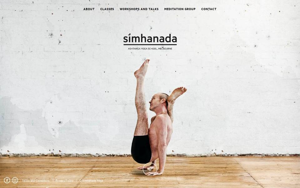 Simhanada Ashtanga Yoga School website