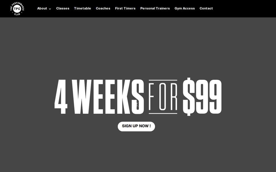 The Performance Club website