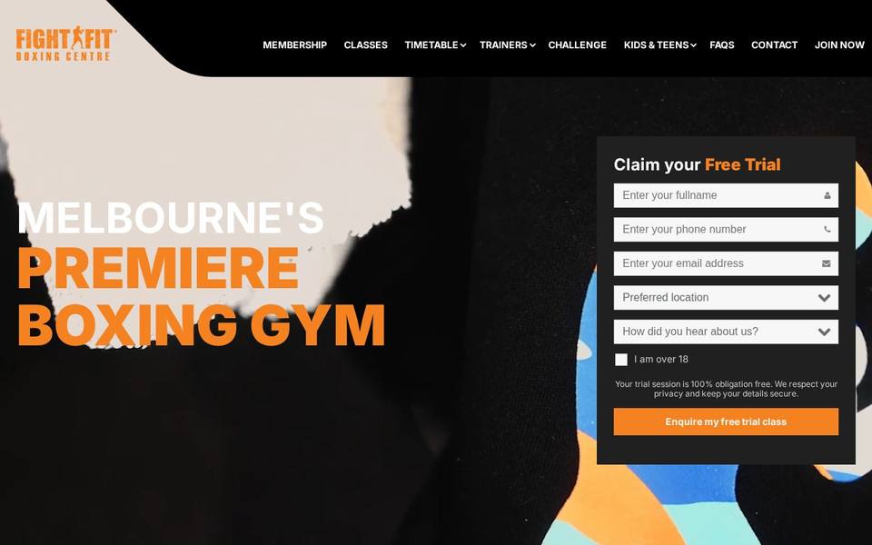 FightFit Boxing Centre website