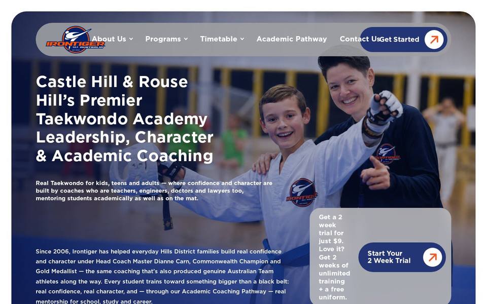 Irontiger Taekwondo website
