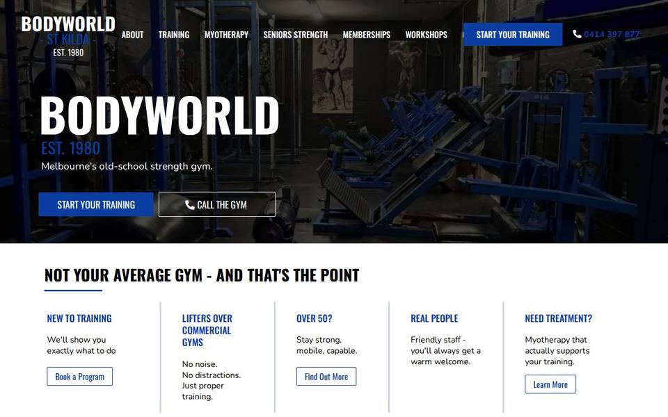 BodyWorld Gym website