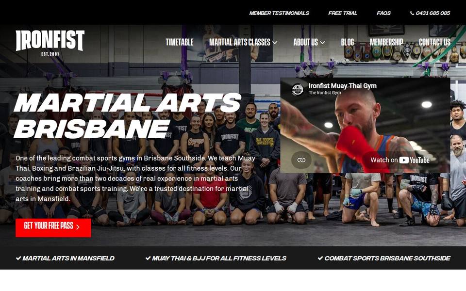 The Ironfist Gym website
