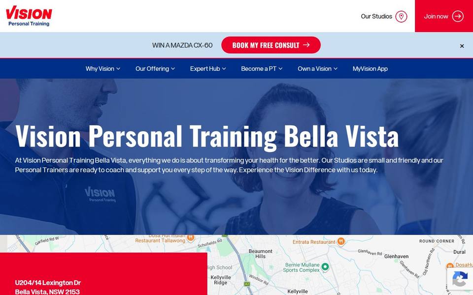 Vision Personal Training Bella Vista website
