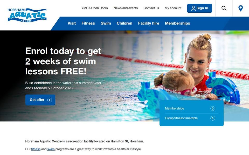 Horsham Aquatic Centre website
