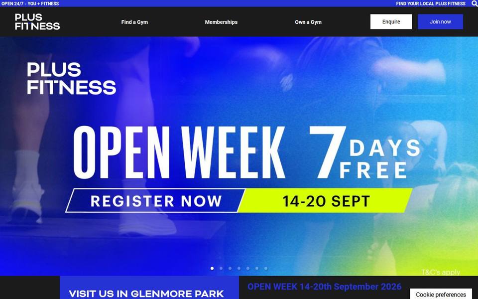 Plus Fitness Glenmore Park website