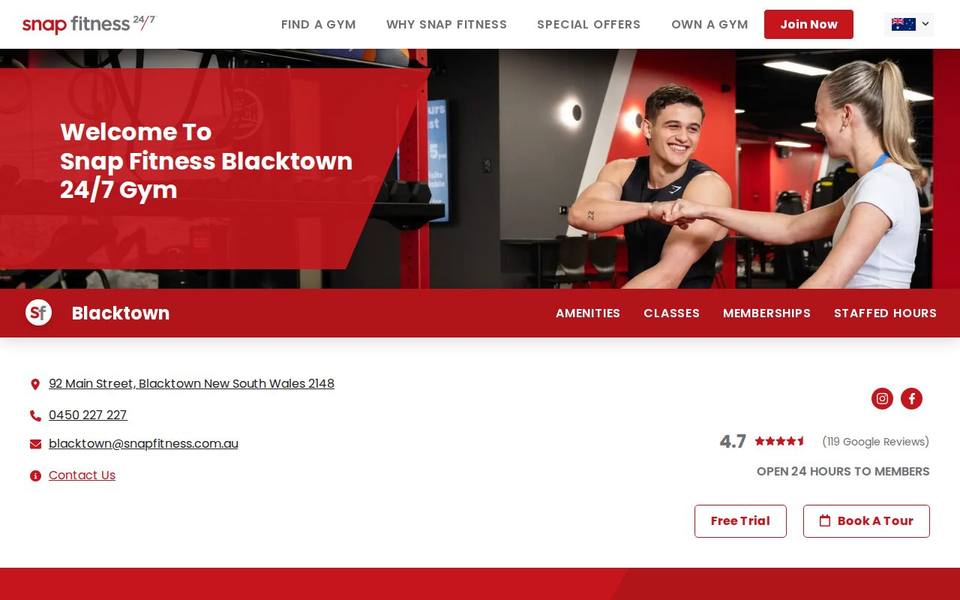 Snap Fitness Blacktown website