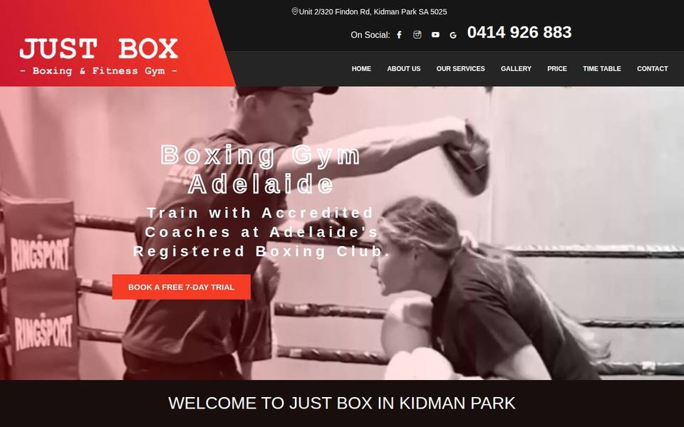 Just Box website