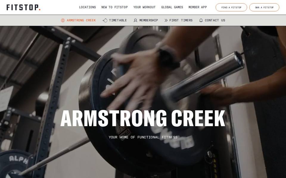 Fitstop Armstrong Creek website