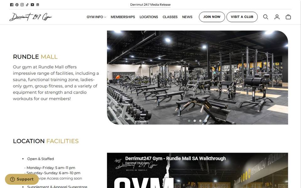 Derrimut 24:7 Gym Rundle Mall website