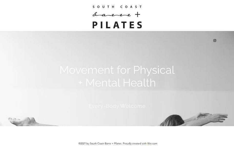 South Coast Barre and Pilates website