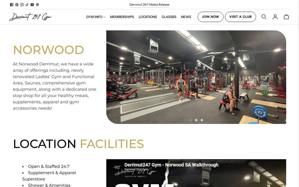 Derrimut 24:7 Gym Norwood website