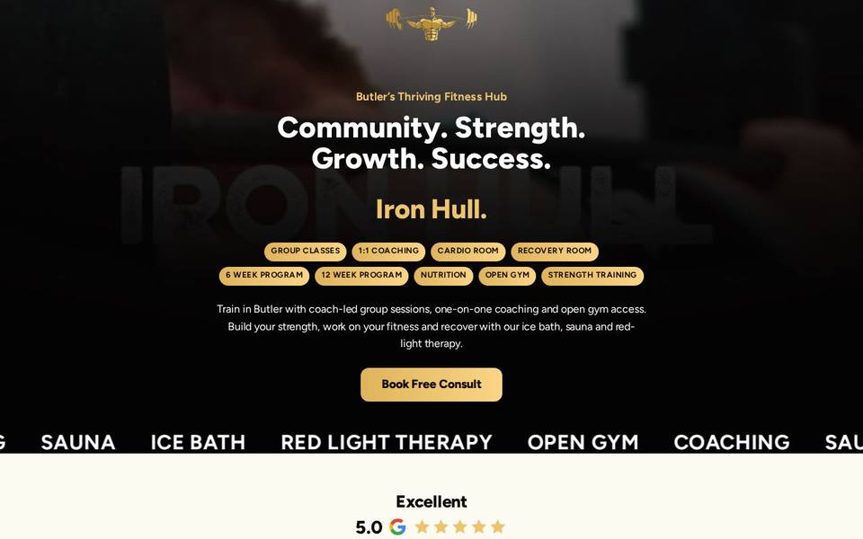 Iron Hull Strength and Conditioning website