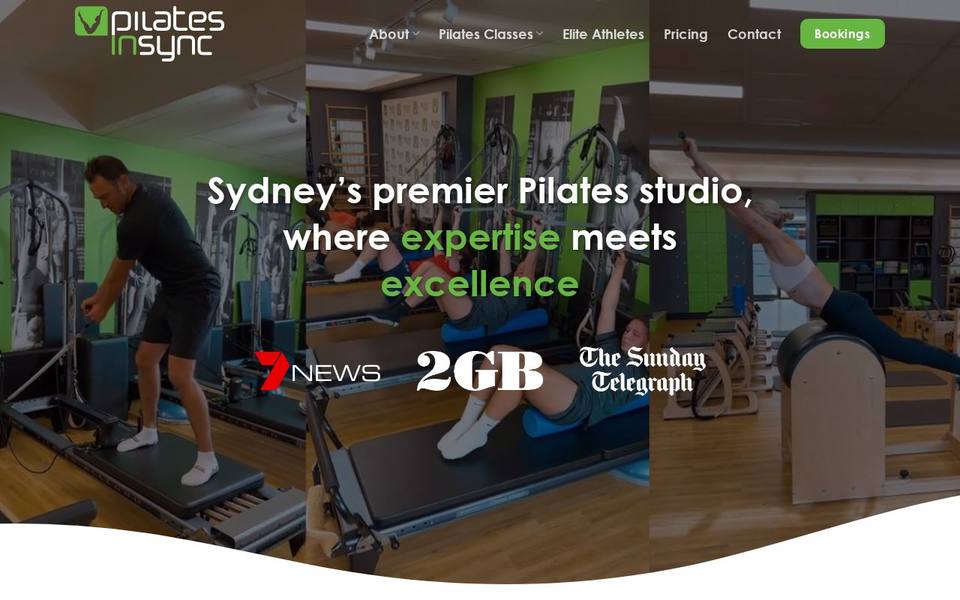 Pilates Insync website
