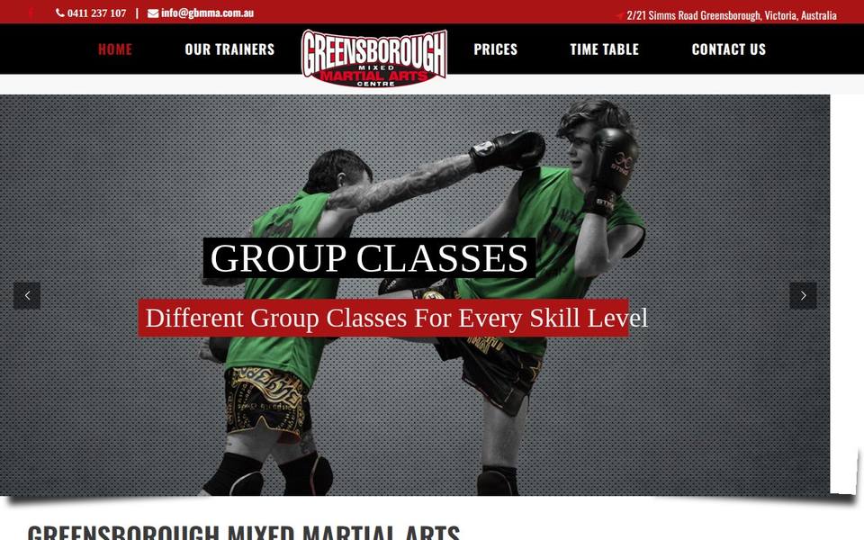 Greensborough MMA & Boxing - New Page website