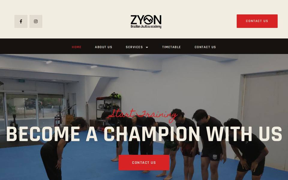 Zyon Brazilian Jiu-Jitsu Cabramatta website