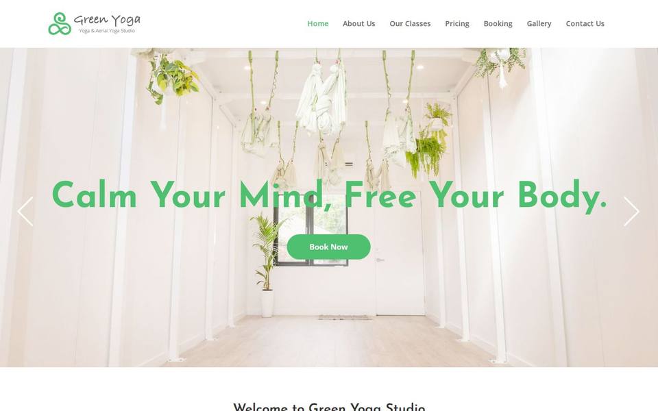 Green Yoga Studio website