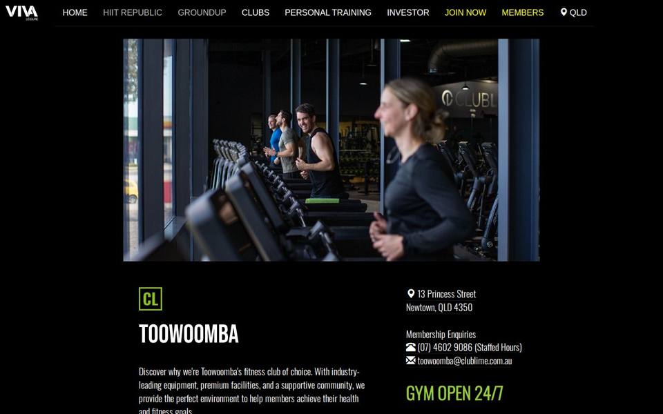 Club Lime Toowoomba website