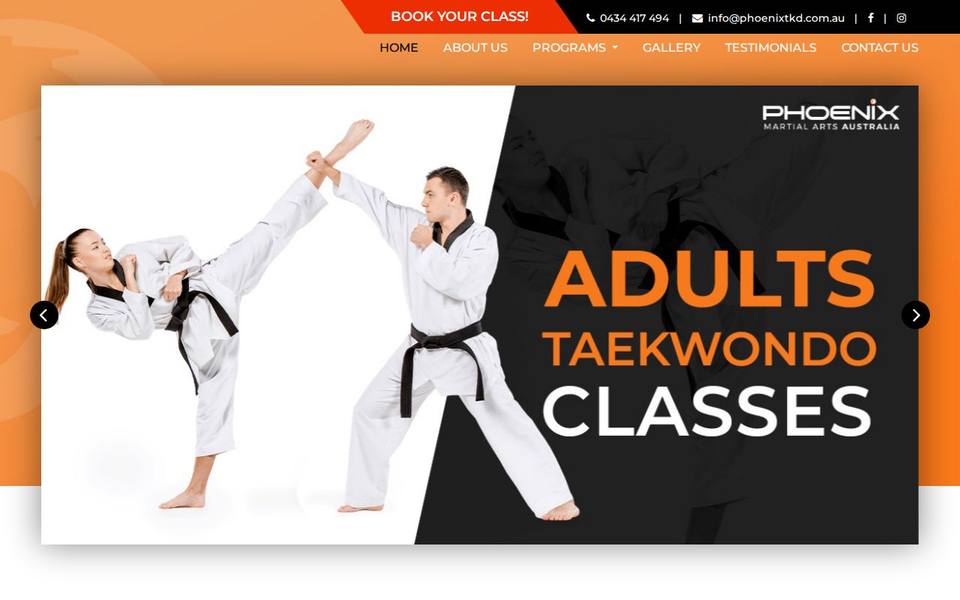 Phoenix Taekwondo and Martial Arts Australia website