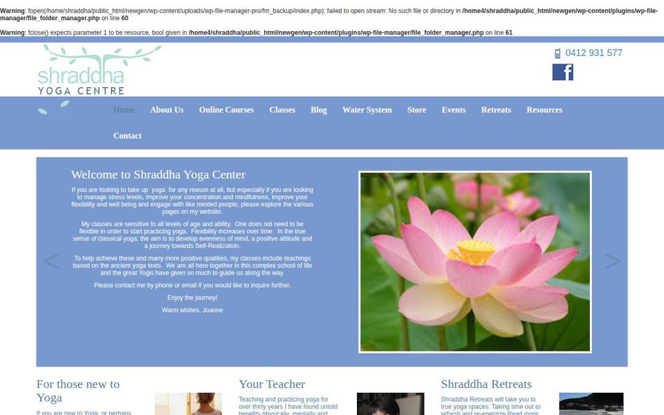 Shraddha Yoga Centre website