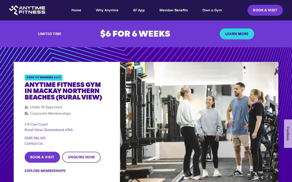 Anytime Fitness Mackay Northern Beaches (Rural View) website