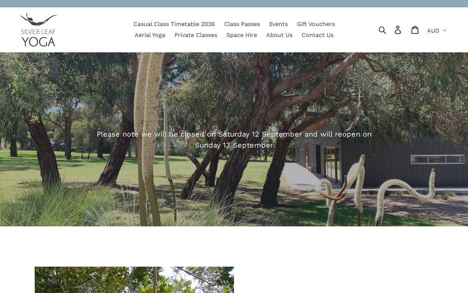 Silver Leaf Yoga website