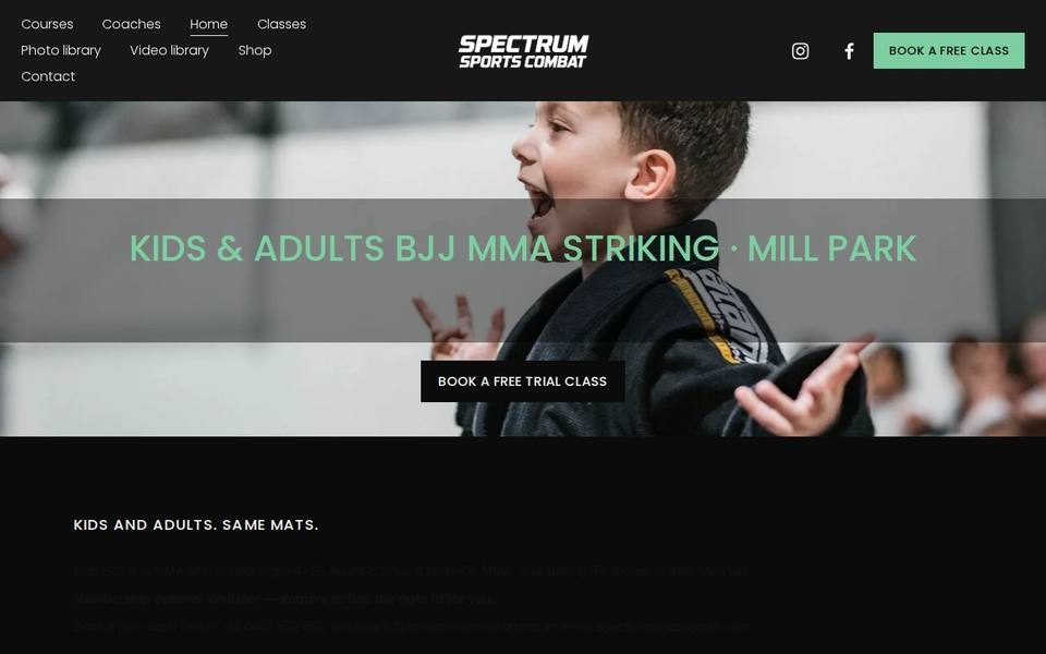 Spectrum Jiu Jitsu Sports Combat website