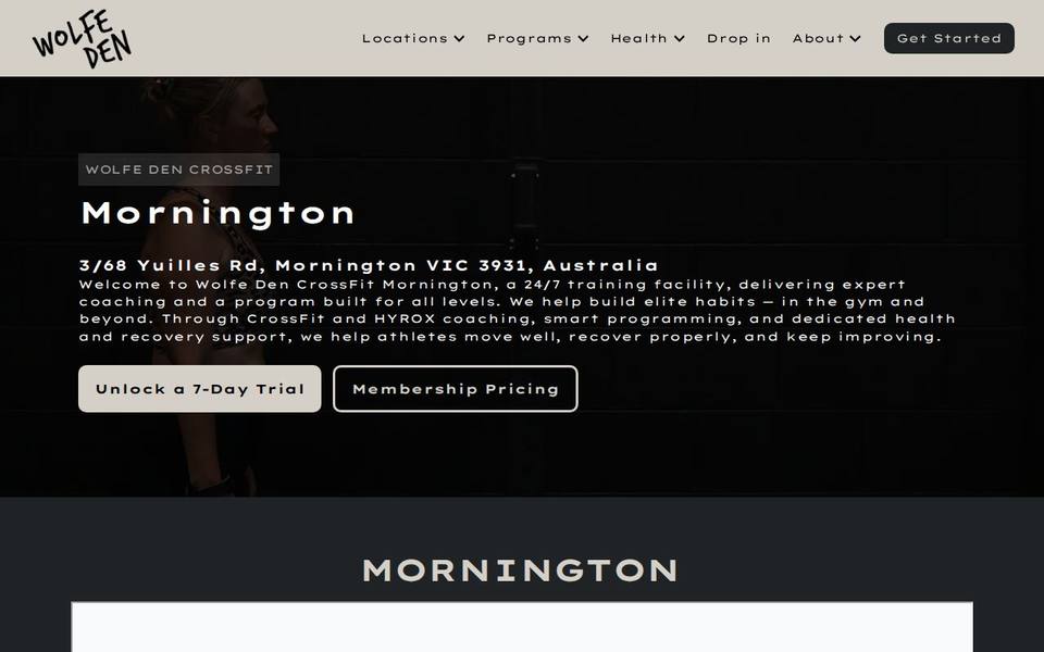 Wolfe Den CrossFit Mornington website