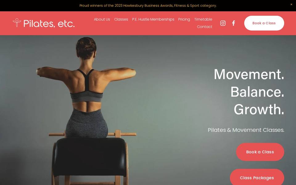 Pilates, etc. website