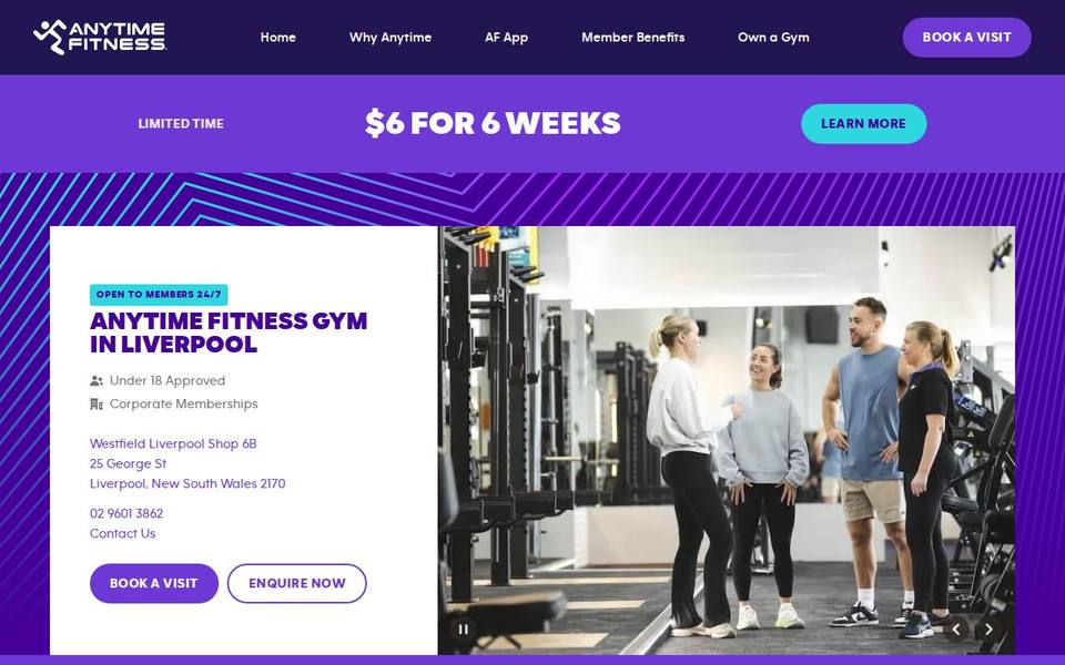 Anytime Fitness Liverpool website