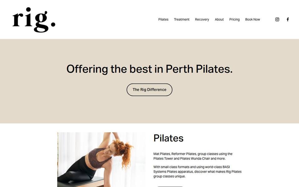 Rig Pilates website