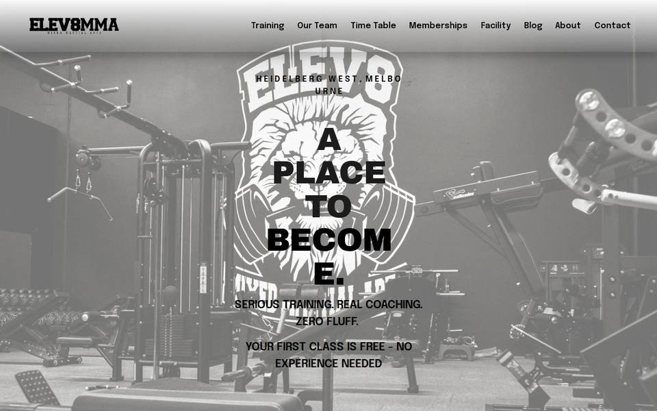 ELEV8 Mixed Martial Arts website