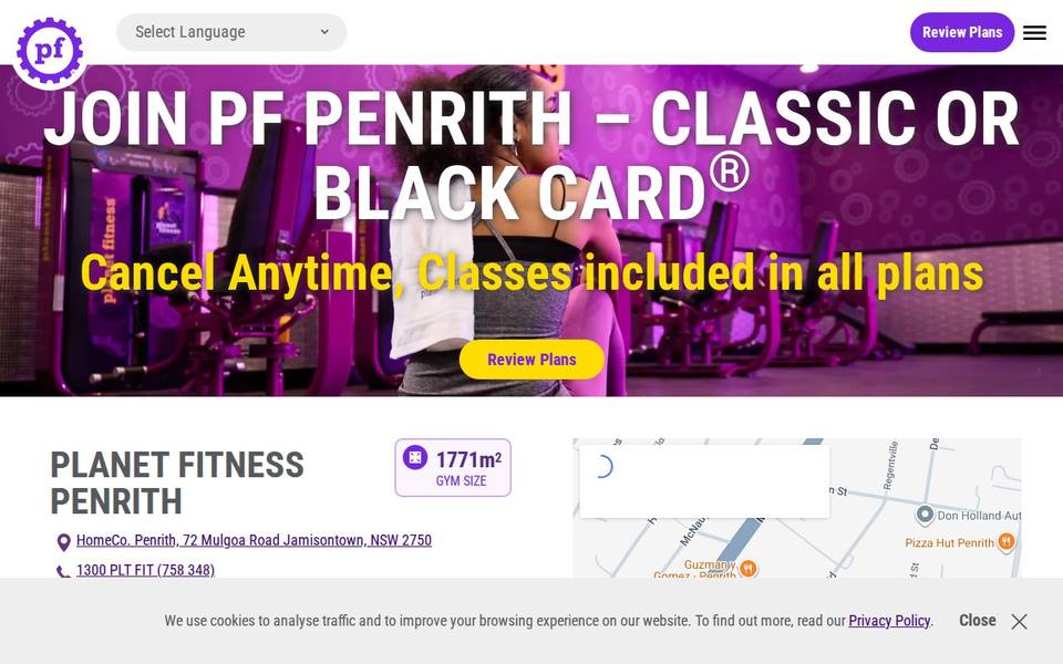 Planet Fitness Penrith website